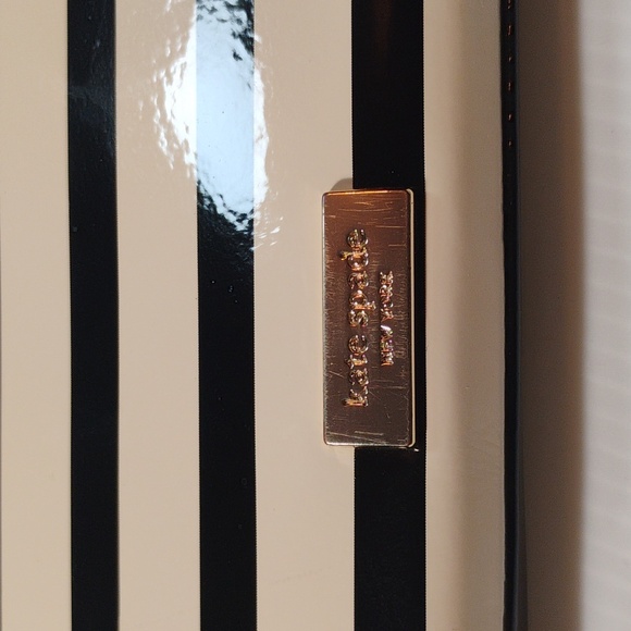 kate spade Cream and Black Striped Patent Wallet - Picture 3 of 10